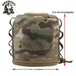 SINAIRSOFT Bolsa MOLLE para papel higiénico táctico estuche redondo