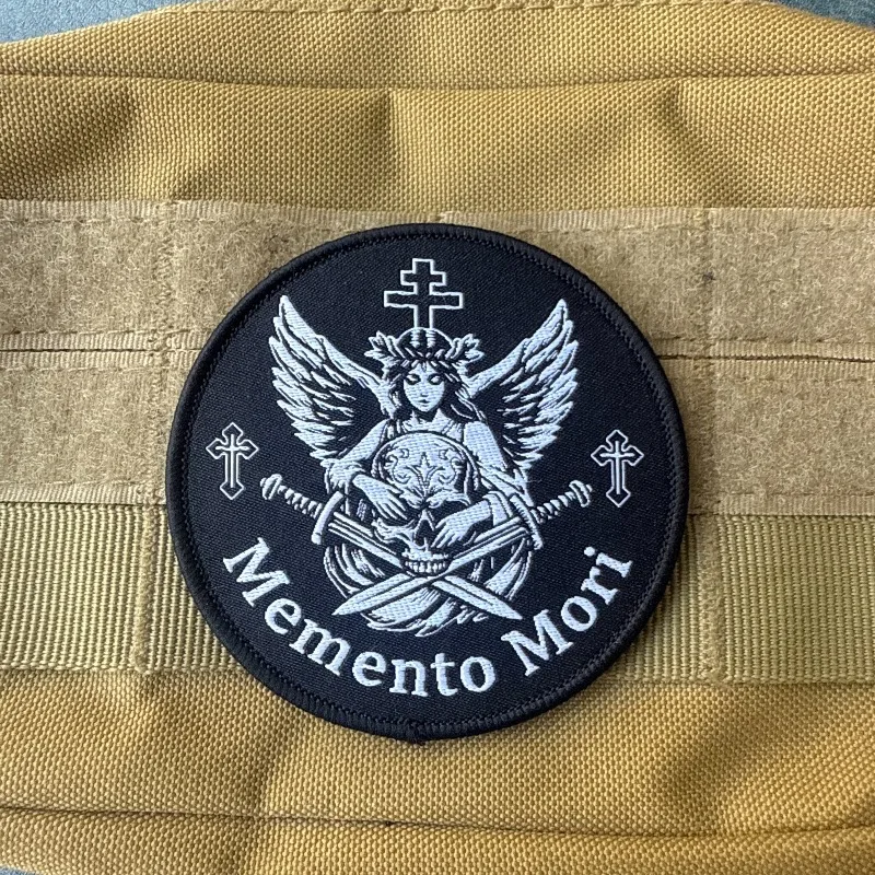 Parche táctico bordado calavera, ángel alado con gancho y bucle - imagen 5
