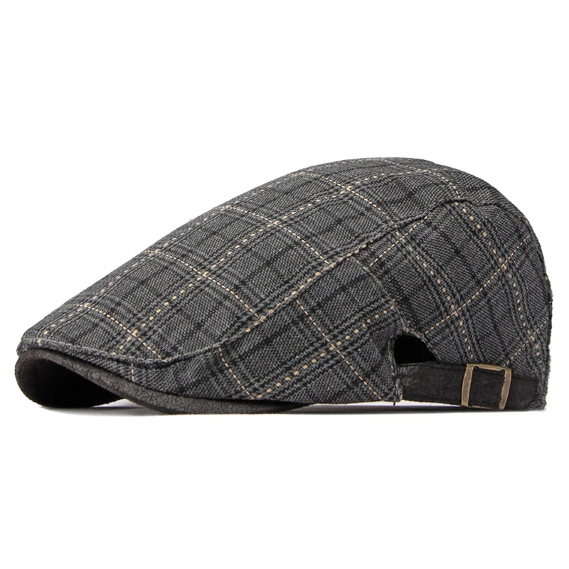 Boina táctica cuadros espiga con visera ajustable estilo Gatsby