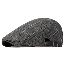 Boina táctica cuadros espiga con visera ajustable estilo Gatsby