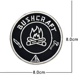Parche bordado fogata forestal con velcro para mochila