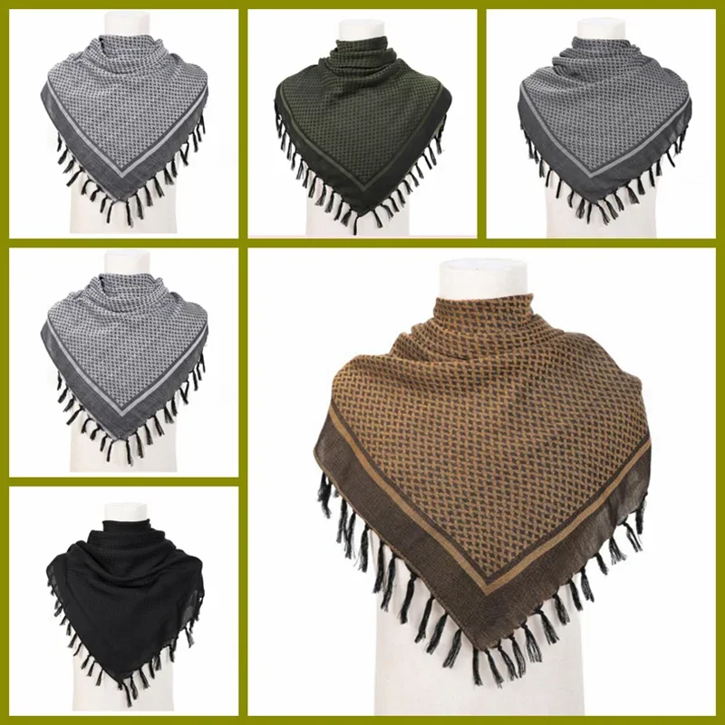 Shemagh táctico de algodón con flecos para hombre - imagen 3