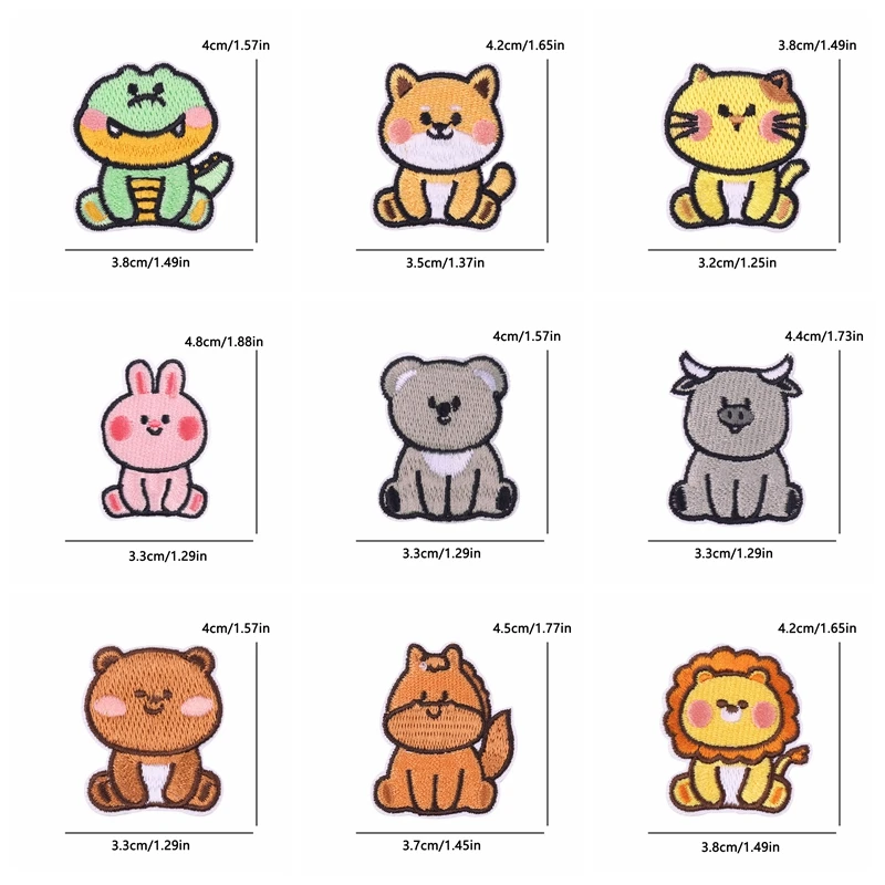 Parches termoadhesivos bordados animales pequeños estilo infantil - imagen 4