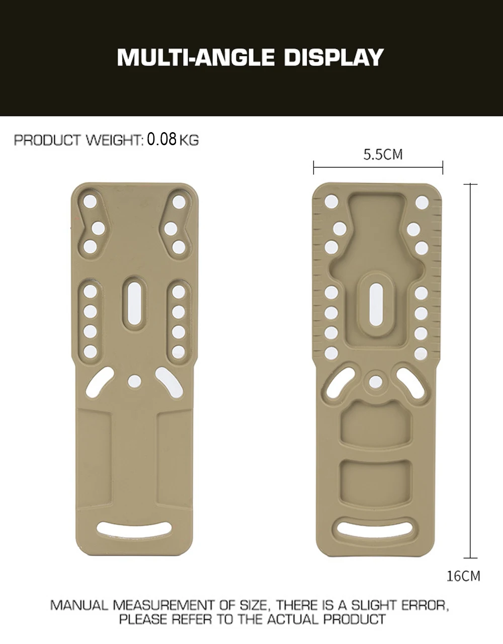 Detalle del adaptador modular en distintos colores