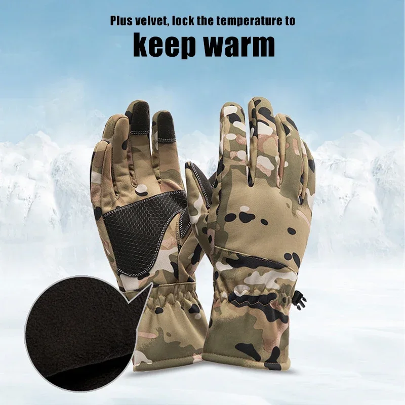 Guantes tácticos invierno impermeables camuflaje pantalla táctil - imagen 4