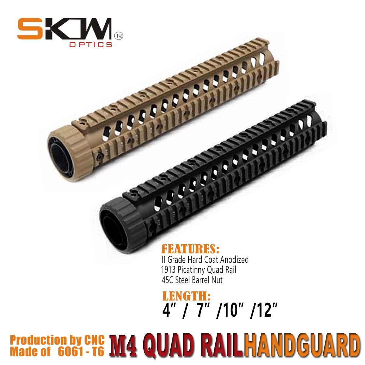 SKWGEAR Guardamanos flotante M4 con riel cuádruple Picatinny - imagen 5