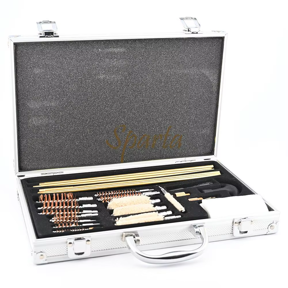 Kit Limpieza Pistola Rifle Escopeta Varilla Latón Caja Aluminio