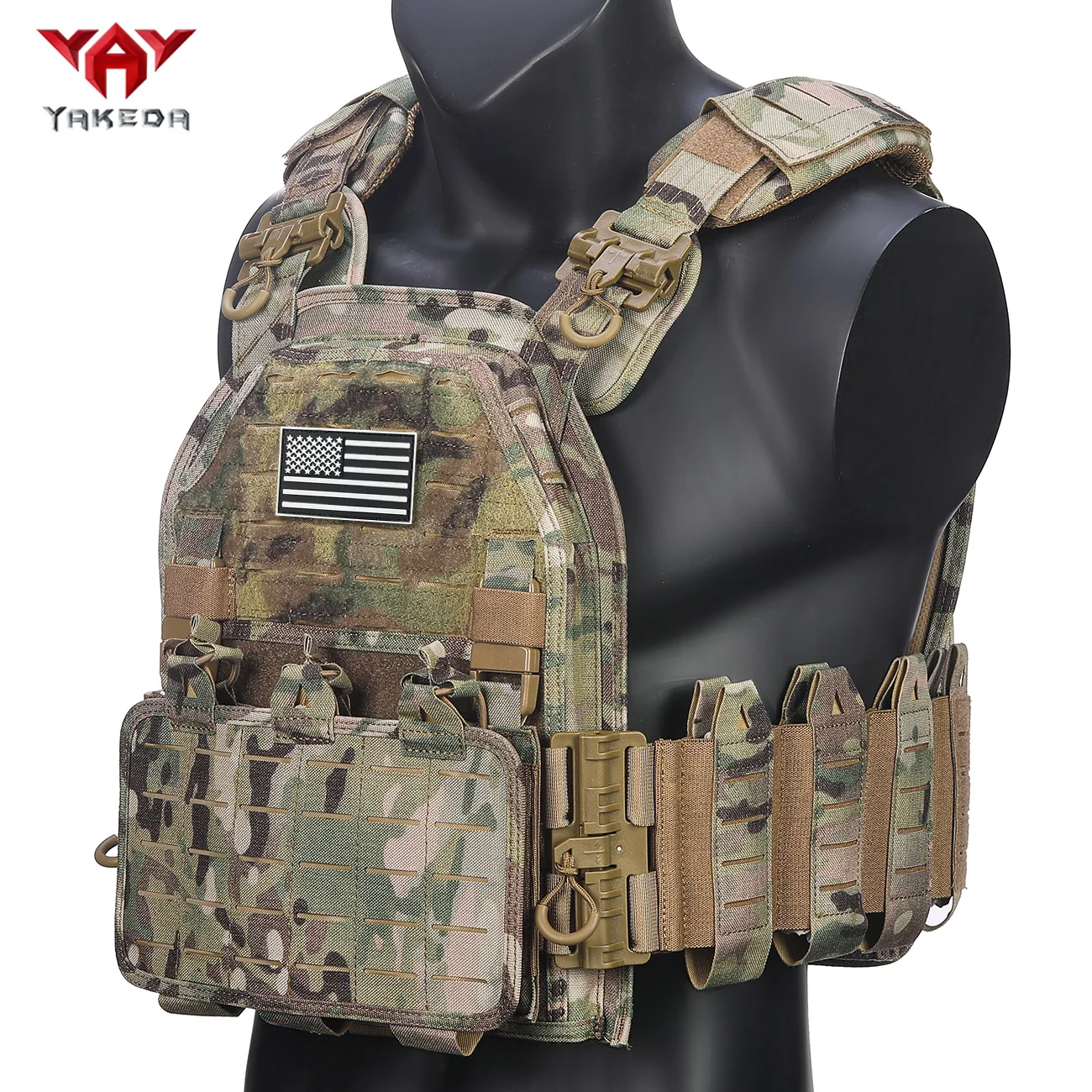 YAKEDA chaleco táctico MOLLE entrenamiento exterior impermeable