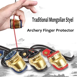Protector dedo cobre tradicional alta resistencia tiro con arco