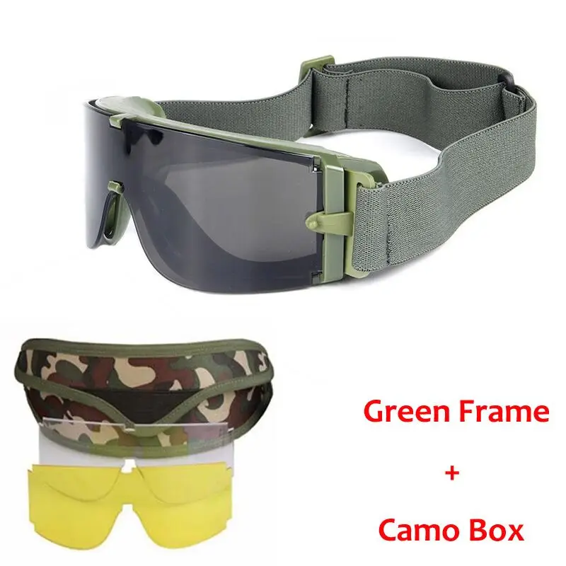 Gafas tácticas USMC X800 con 3 lentes para caza airsoft y tiro - imagen 2
