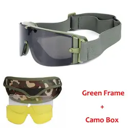 Gafas tácticas USMC X800 con 3 lentes para caza airsoft y tiro