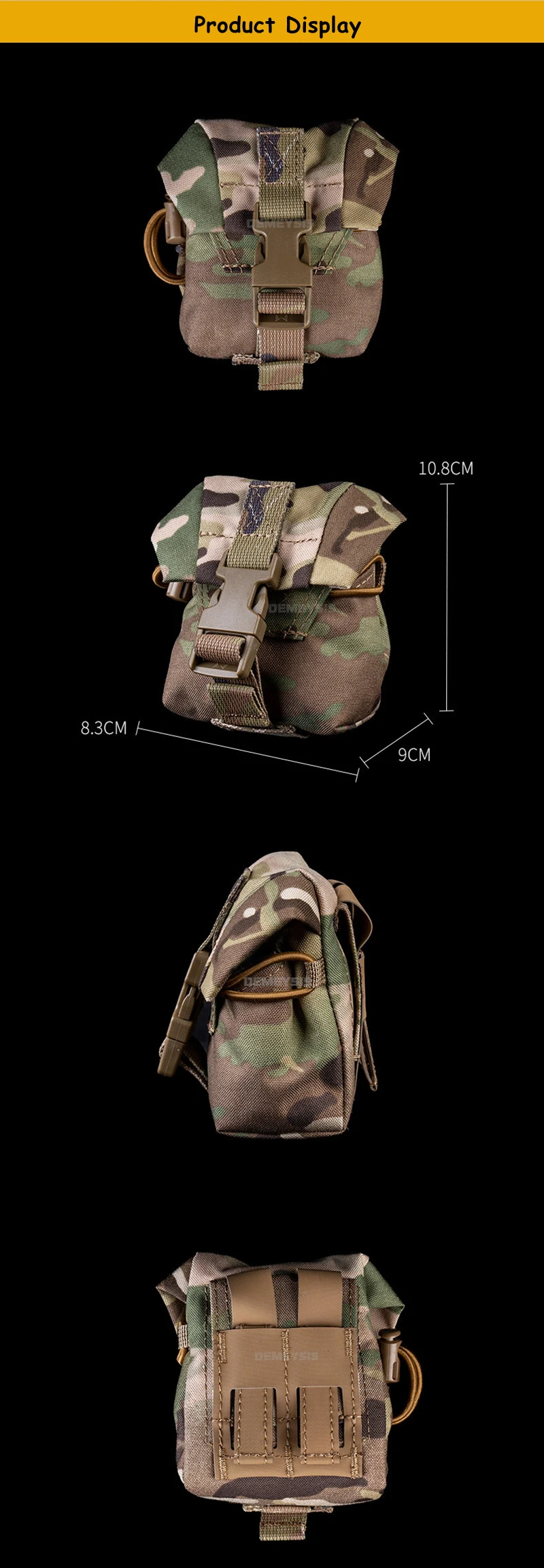Detalle de fijación y compatibilidad MOLLE
