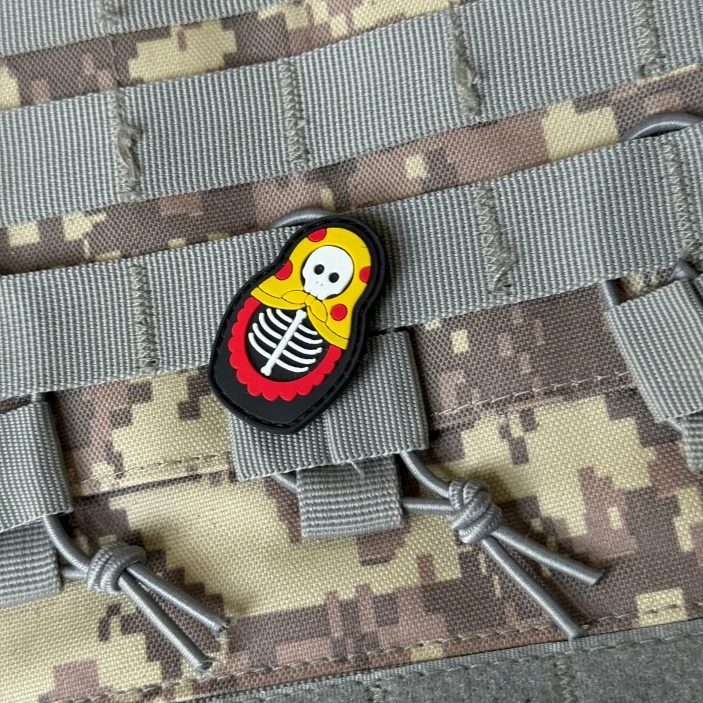 Parche táctico PVC Matryoshka esqueleto con velcro para ropa - imagen 2