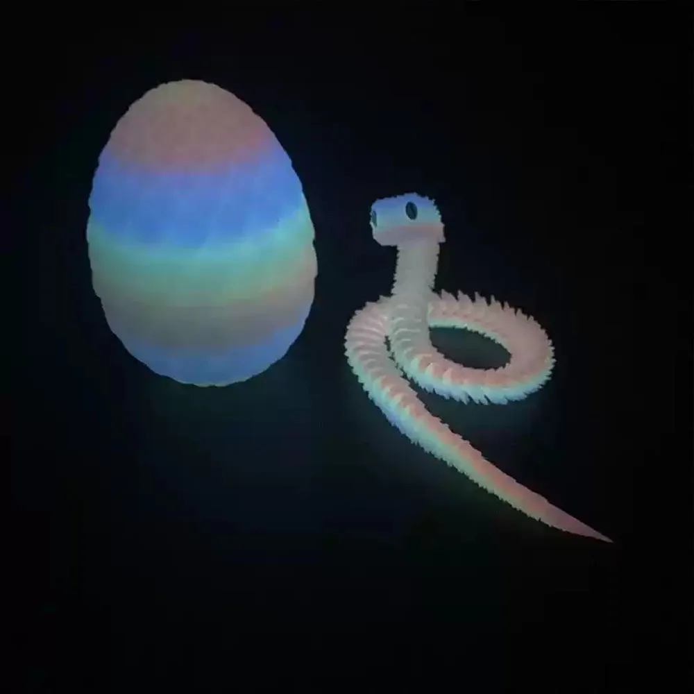 Figura reptil Serpiente de Cristal impresa 3D, dientes móviles - imagen 5