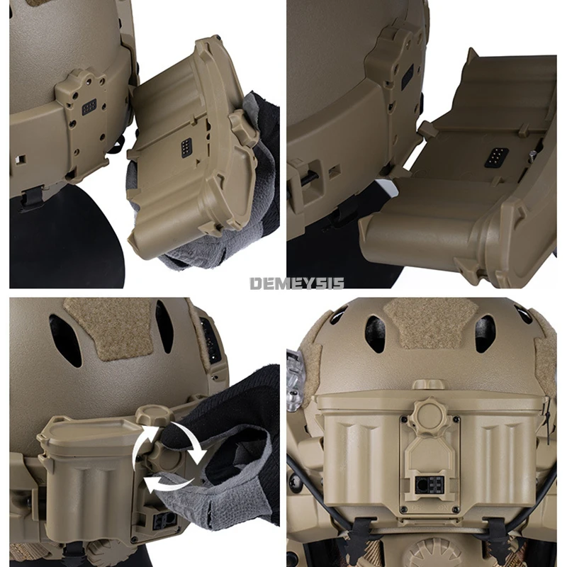 Caja portabaterías MOLLE para casco táctico de caza - imagen 2