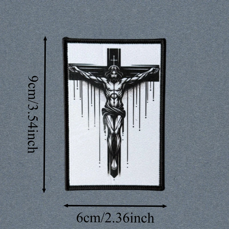 Parche táctico cruz cristiana con velcro para mochila y ropa - imagen 5