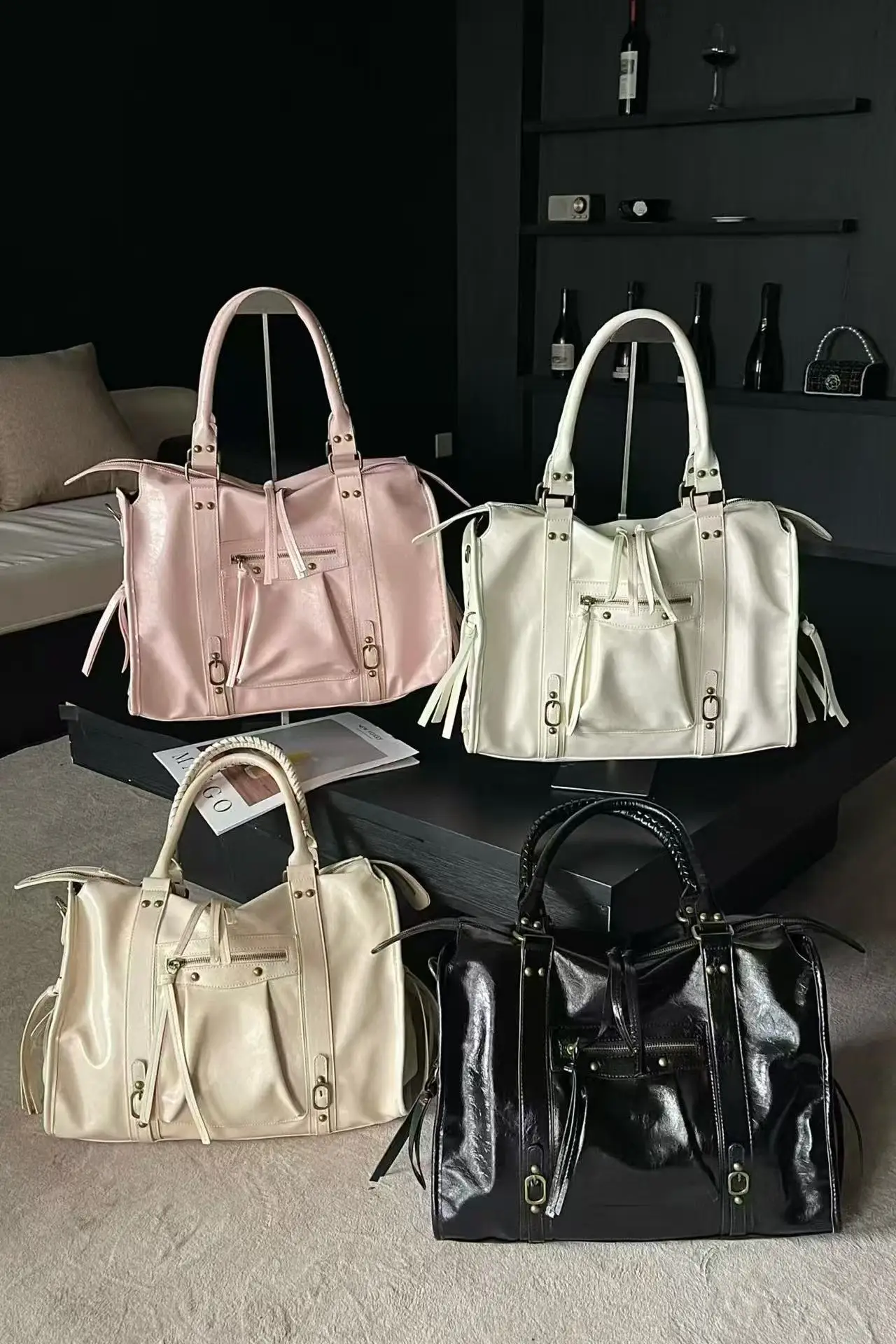 Bolso de gran capacidad con estilo vintage