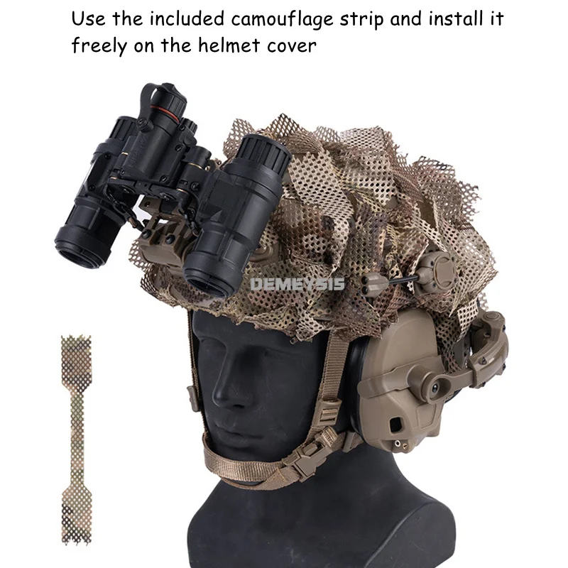 Cubierta de Malla para Casco Táctico Camuflaje cortada con láser - imagen 5