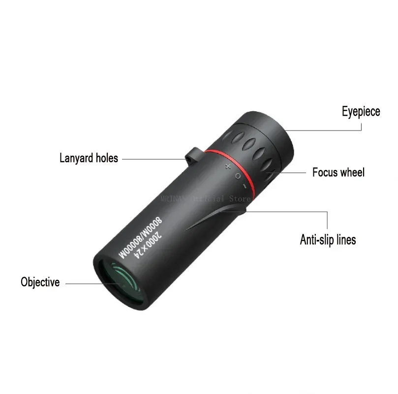 Telescopio monocular HD 2000x24 impermeable para aves y aire libre - imagen 3