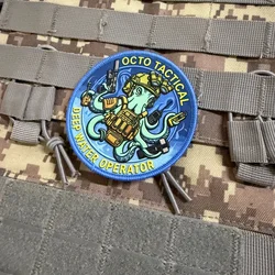 Parche Táctico Octopus Morale azul marino insignia gancho y bucle