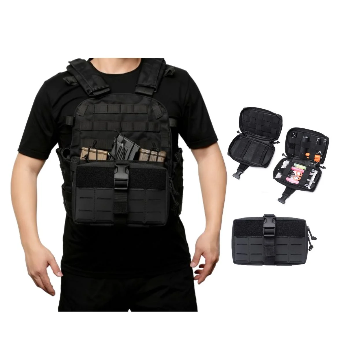 Bolsa táctica MOLLE para cinturón, corte láser, funda móvil compacta - imagen 2