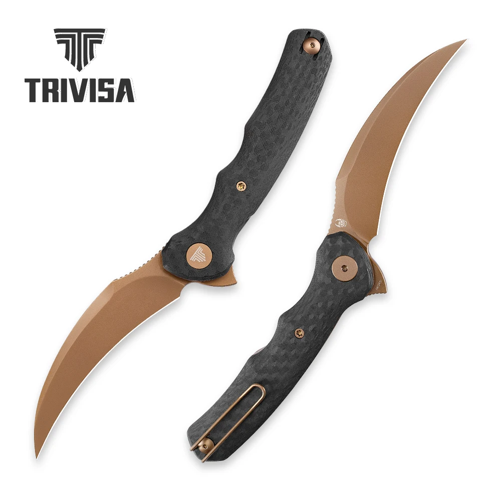 Lacerta TRIVISA cuchillo plegable EDC con mango G10 – camping