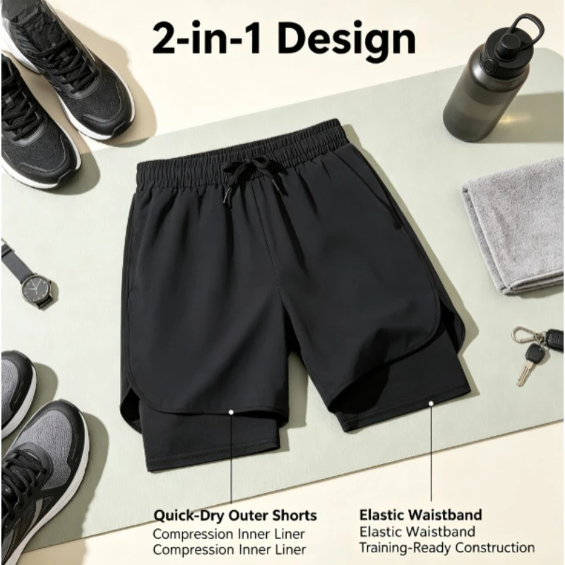 Pantalones cortos de secado rápido para correr transpirables - imagen 5