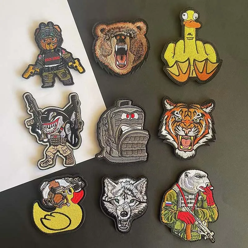 Parche animal táctico con velcro – Oso, Tigre, Lobo y Tiburón - imagen 5