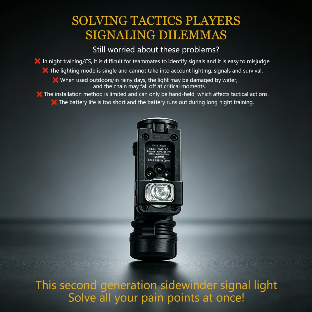 BOOIU Sidewinder 2.ª Generación – Linterna táctica para casco - imagen 3
