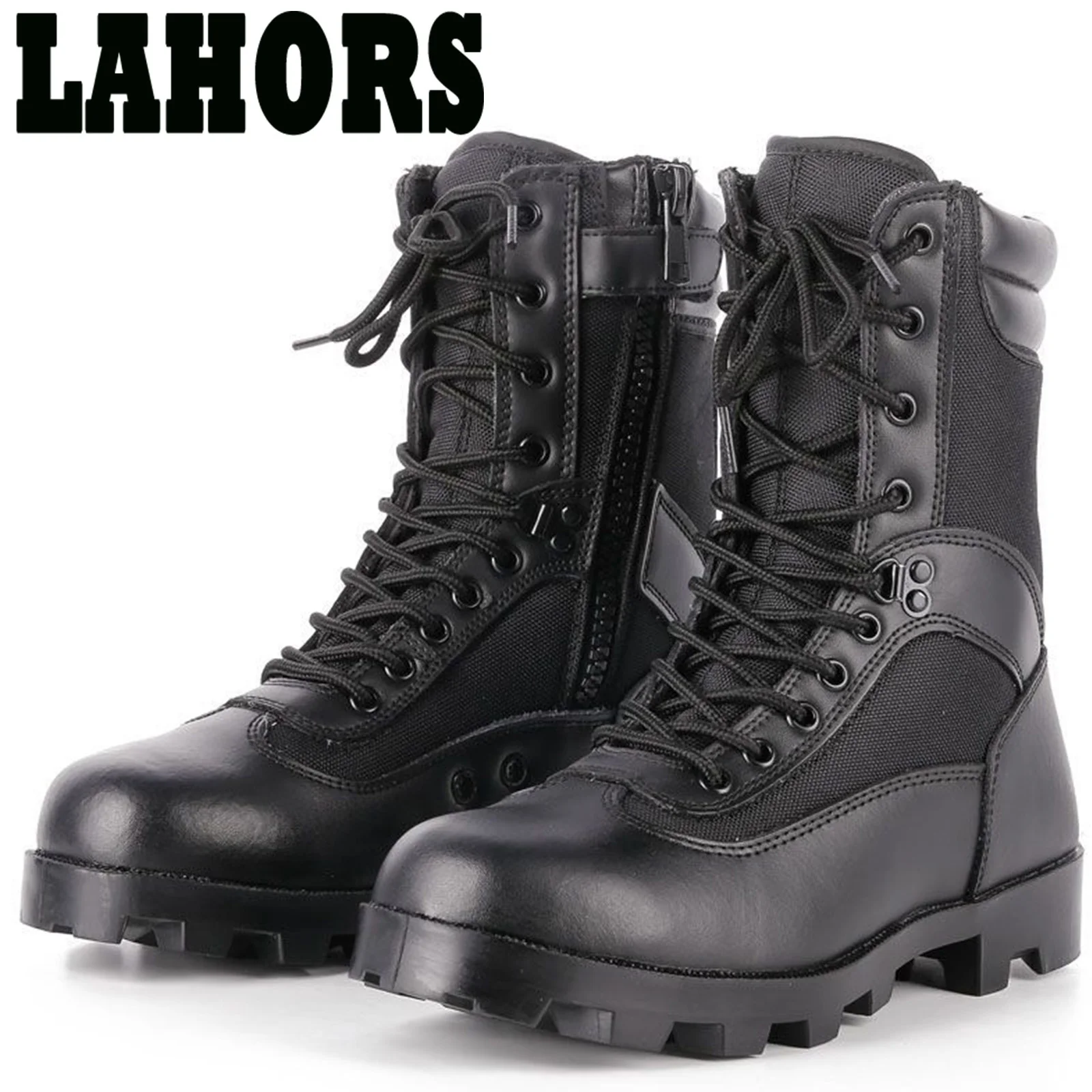 LAHORS Botas tácticas de piel de vaca para hombre desierto aire libre - imagen 2