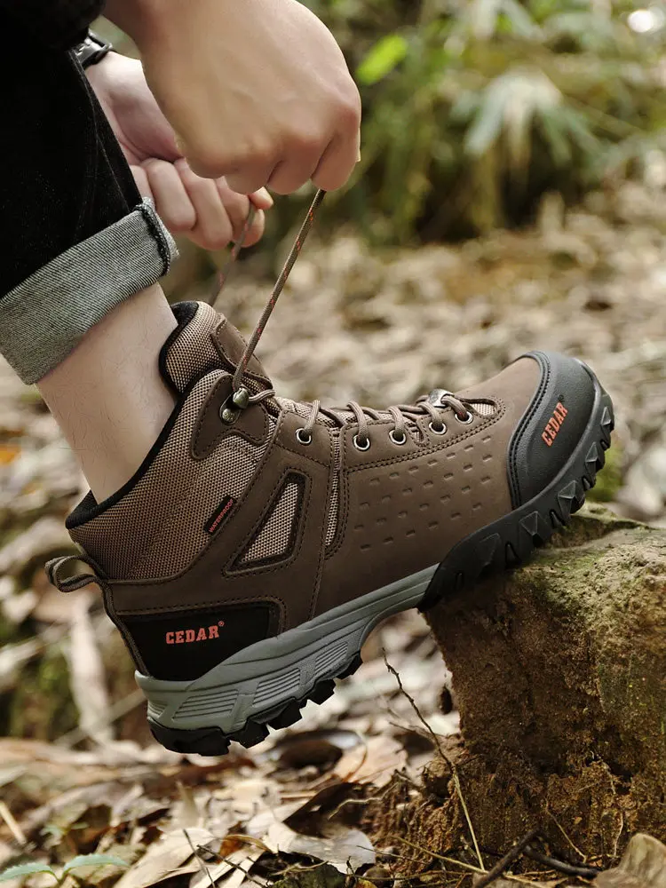 KOWM botas senderismo piel vaca – Trekking hombre - imagen 2
