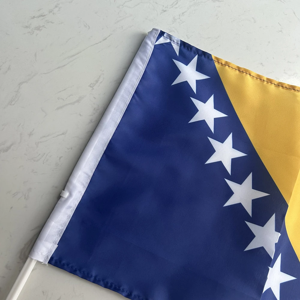 Bandera de coche Bosnia y Herzegovina para ventana con asta plástica