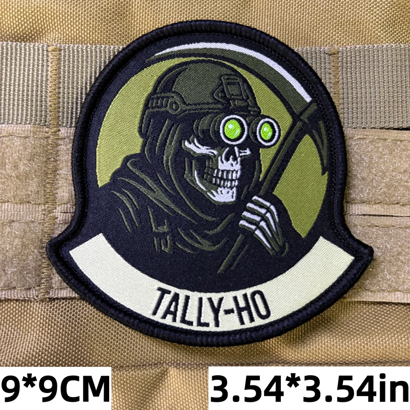 TALLY-HO Parche táctico moral calavera gancho y bucle mochila militar