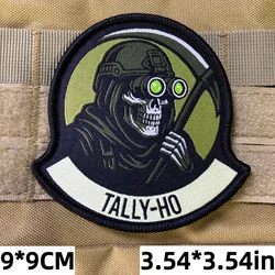 TALLY-HO Parche táctico moral calavera gancho y bucle mochila militar
