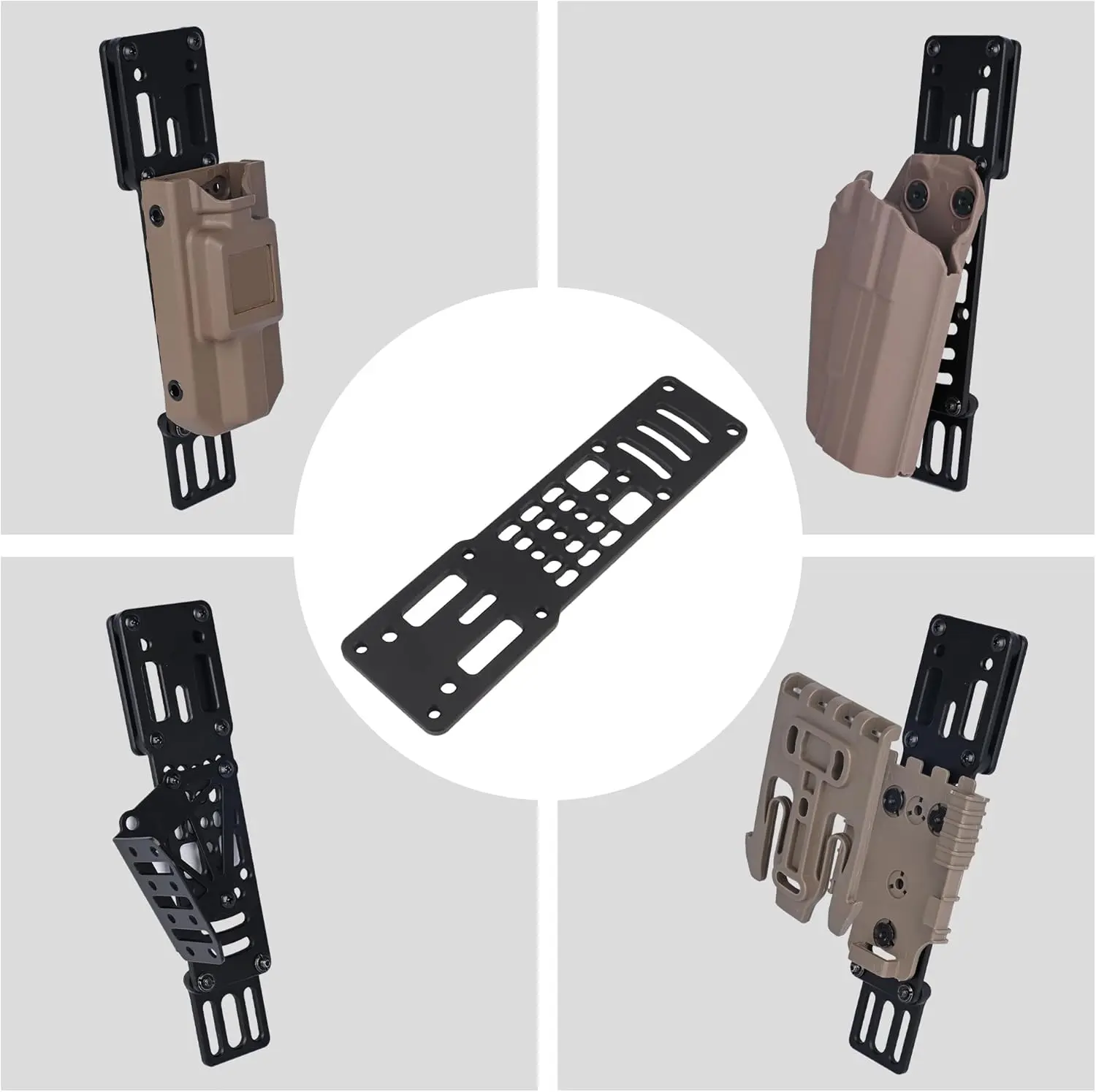 Soporte de pierna QLS modular metálico táctico para funda pistola