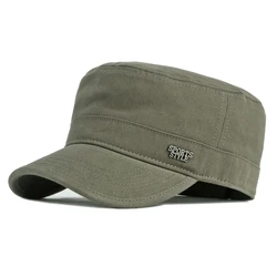Gorra táctica plana con protección solar y letras metálicas
