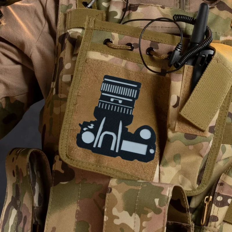 Parche moral fotógrafo DSLR con velcro gancho y bucle para mochila - imagen 3