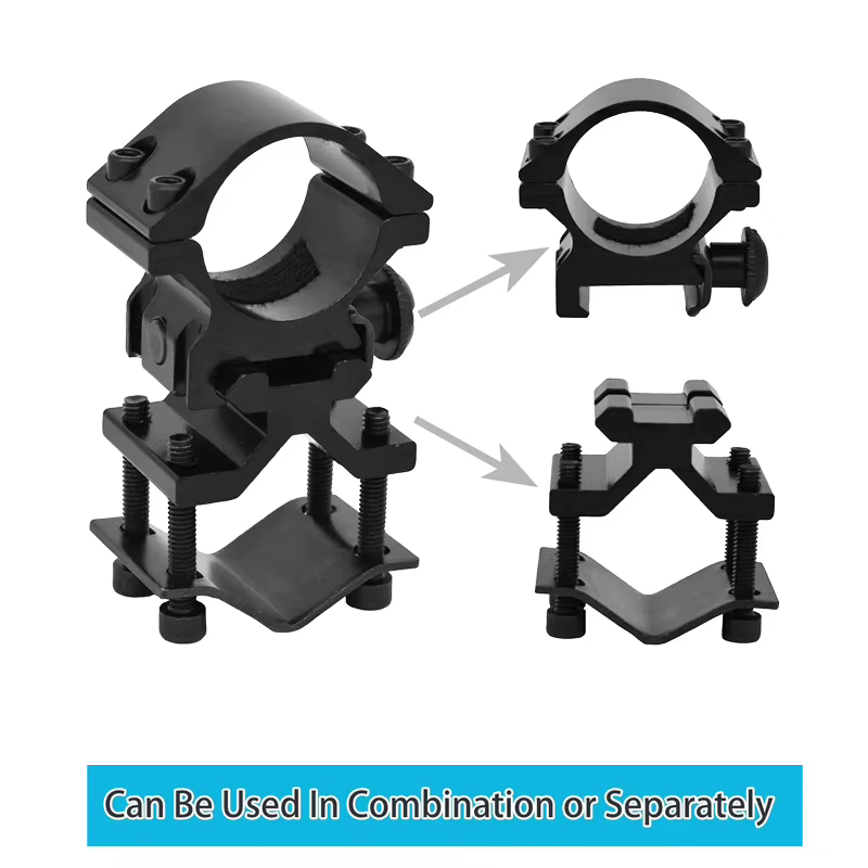 Montaje rail táctico para linterna y láser – Desmontable 1 pulgada - imagen 4