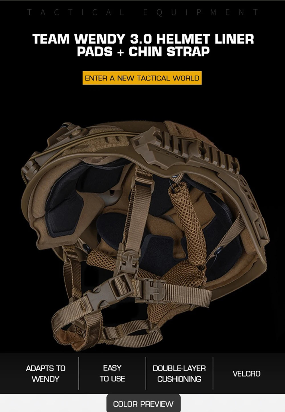 Ajuste de suspensión y almohadilla interior para casco táctico