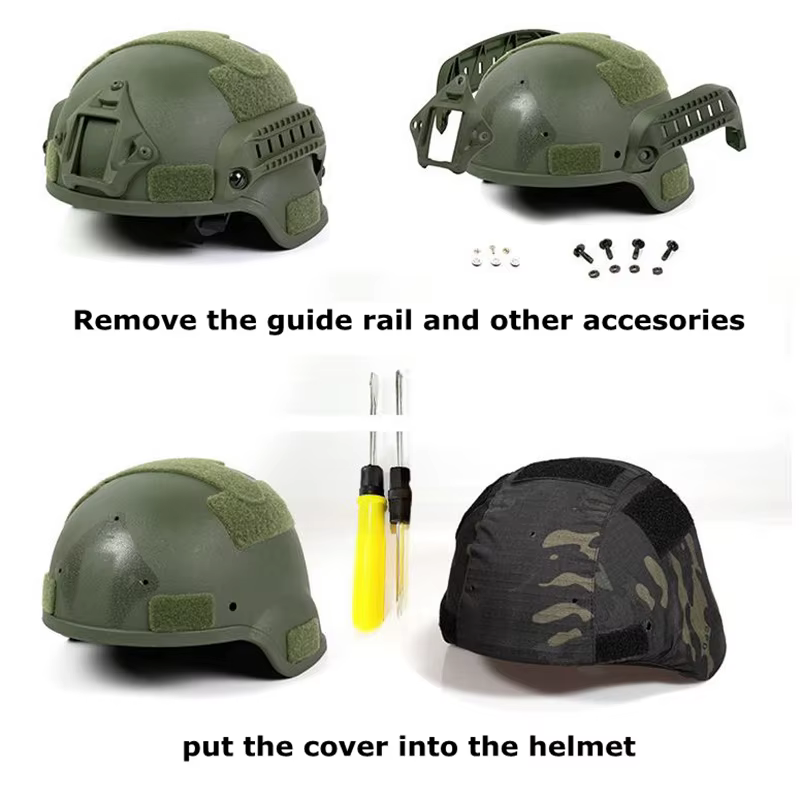 MICH2000 Cubierta táctica para casco en camuflaje ripstop resistente - imagen 2