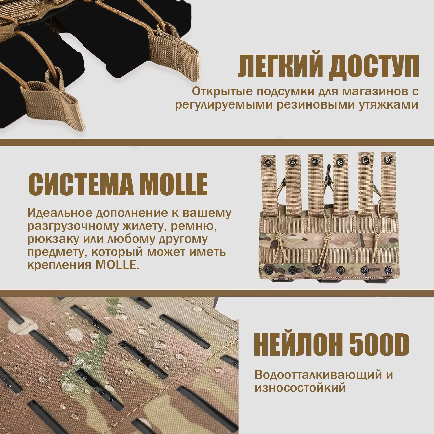Funda táctica MOLLE para cargadores de pistola 9 mm y cinturón - imagen 2