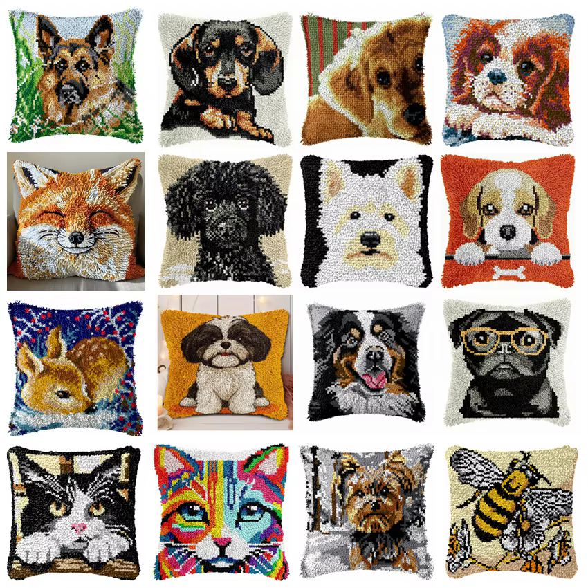 Kit de bordado DIY con gatos y perros