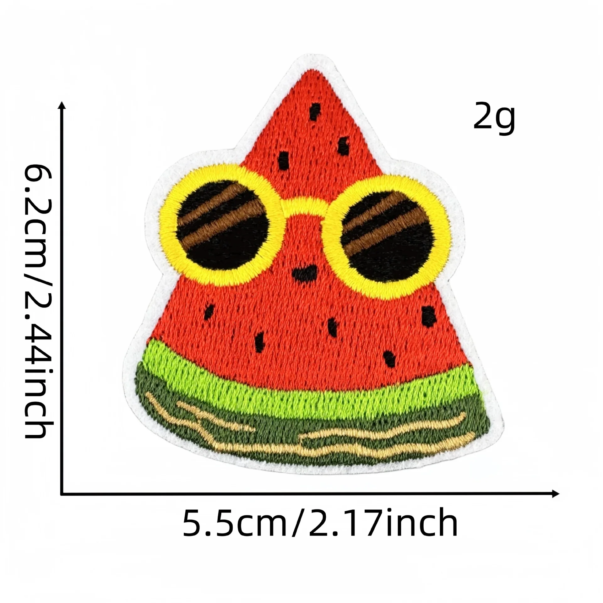 Parche bordado para planchar sandía roja y helado de paletas - imagen 2