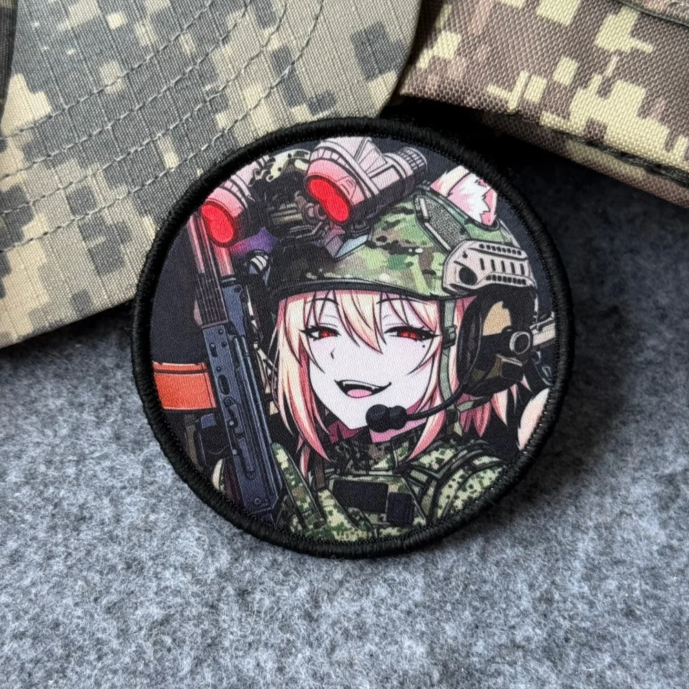 Parche táctico Airsoft Morale Anime Chica Gato con Velcro - imagen 5