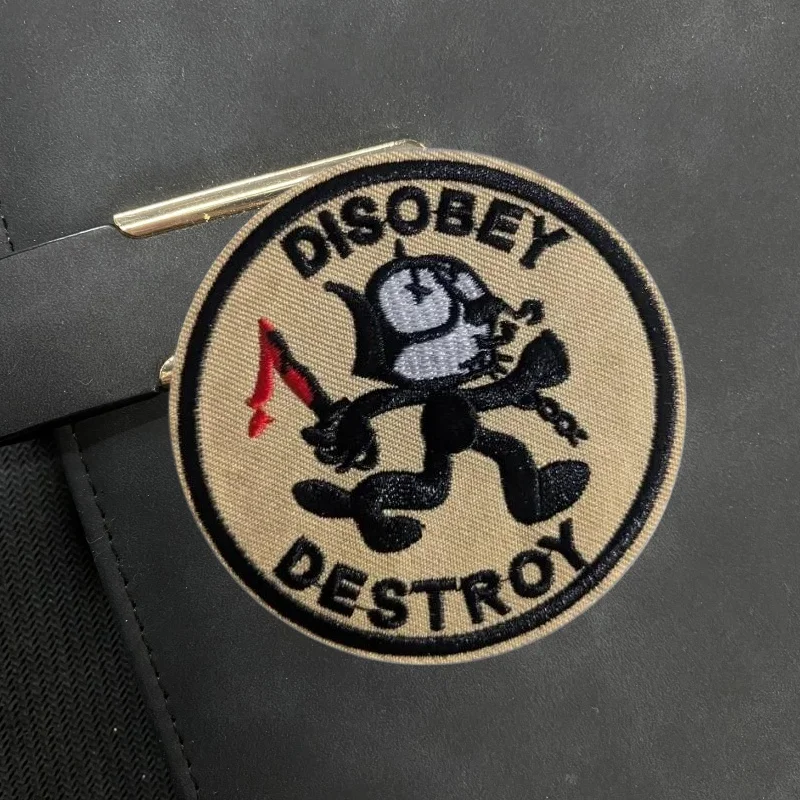 Parche morale gato negro Velcro – Insignia táctica para uniforme - imagen 2
