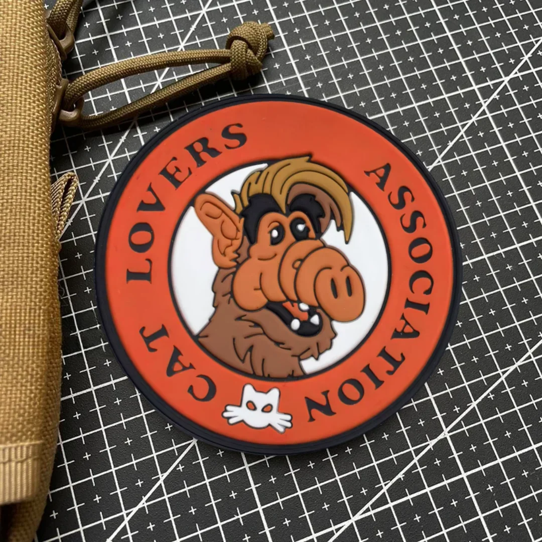 Parche táctico gato PVC – insignia moral con velcro para mochila - imagen 3