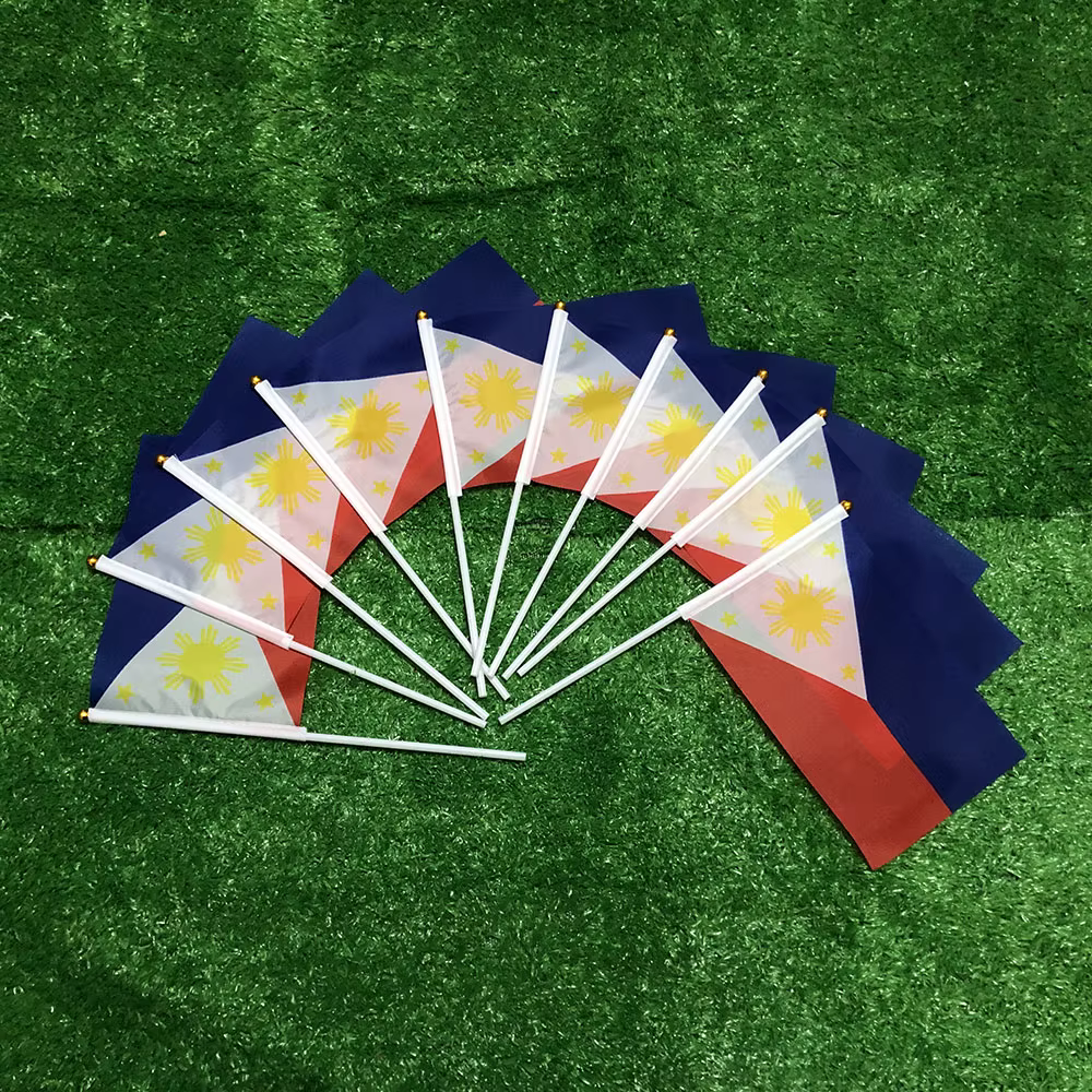 Bandera de mano Filipinas doble cara – Miniatura en poliéster resistente - imagen 2