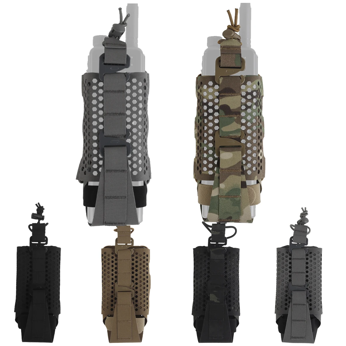 Bolsa para radio táctica camuflaje MOLLE de malla con hebilla - imagen 3