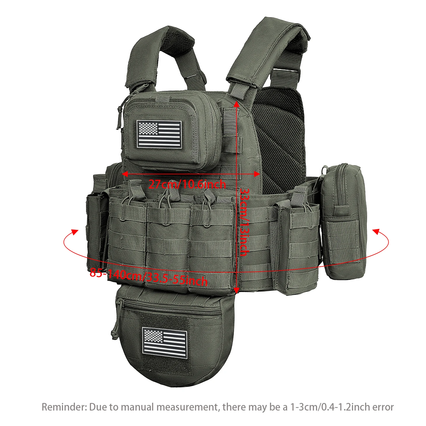 Chaleco de caza MOLLE con correa acolchada y bolsillos desmontables - imagen 4