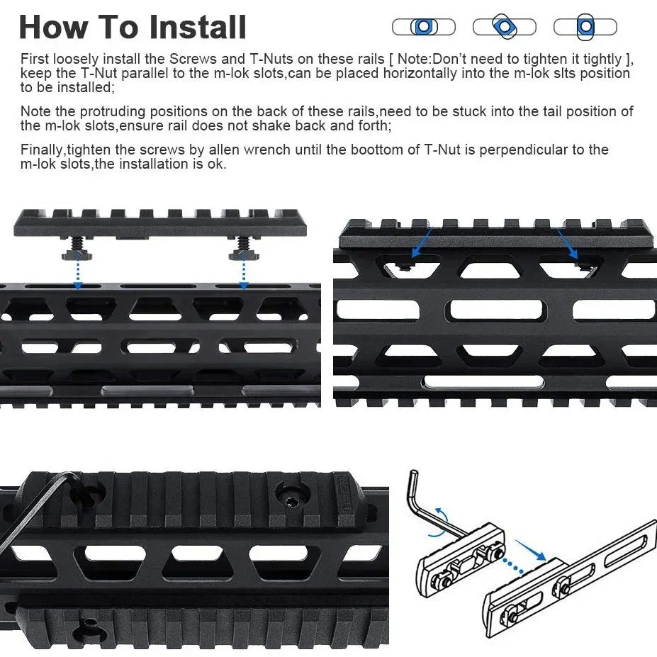 Riel táctico M-LOK a Picatinny de aluminio para óptica - imagen 3